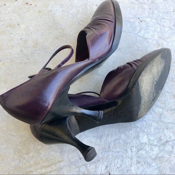 Bruno Magli burgundy purple leather pumps heels - Picture 5 of 6